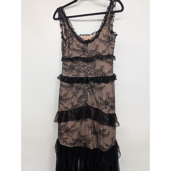 Alexis Timotha Lace Ruffle Maxi Dress Gown Size S Black #2H451 - Picture 8 of 13